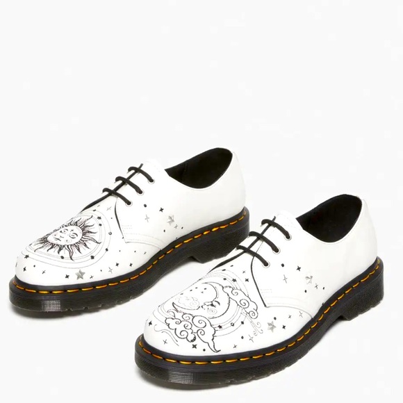 Dr. Martens 1461 Cosmic Embroidered Leather Oxford Shoes White Men's 6/W… RARE